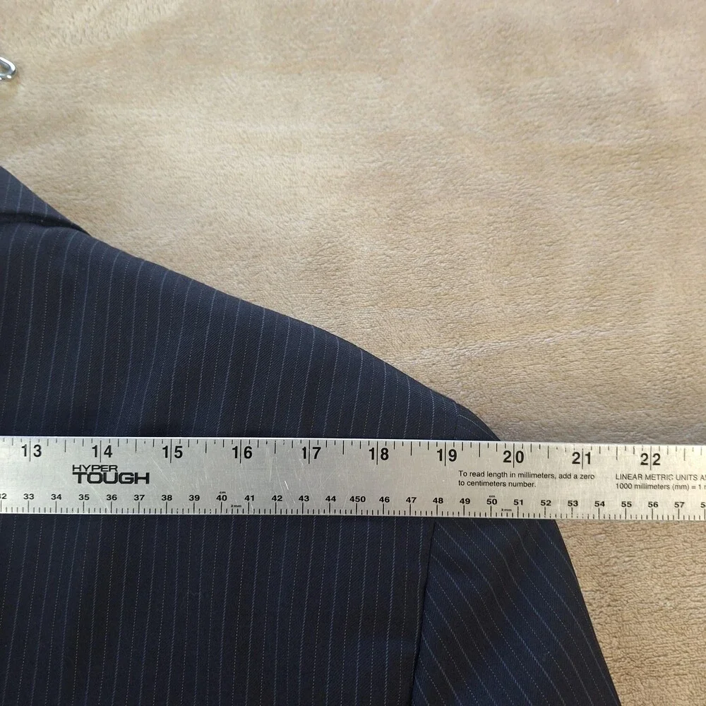 Jos A Bank Suit Mens 42R Blue Wool Stripe Single Vent 2 Button Signature 34x29